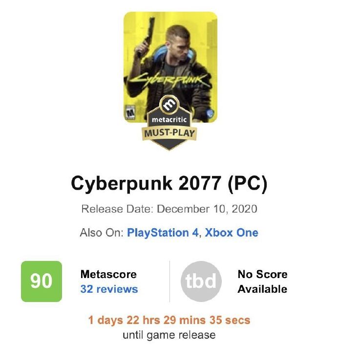 《赛博朋克2077》媒体评测：IGN评分9/10、GameSpot 7/10插图1