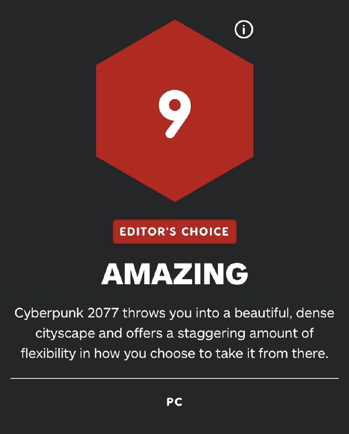 《赛博朋克2077》媒体评测：IGN评分9/10、GameSpot 7/10插图2
