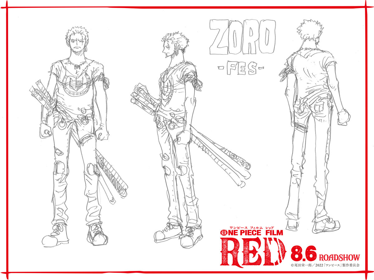 《海贼王》新剧场版动画《RED》草帽海贼团全新造型公开插图1